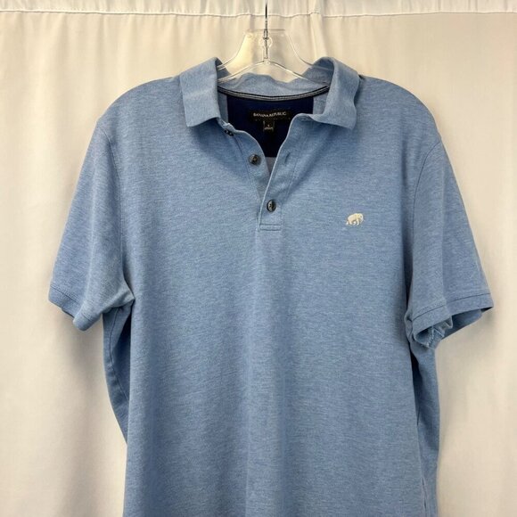 Banana Republic Womens Short Sleeve Polo Top Pullover Blue Size Large - Picture 2 of 8